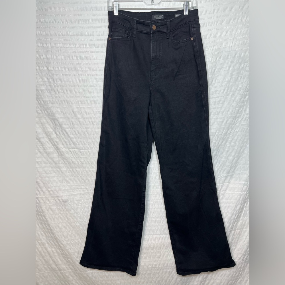 Judy Blue Black Retro Wide Leg High Rise Denim Size 29